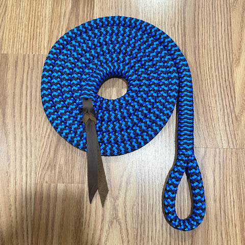 8' Blue/Black Lead Rope w/ Loop & Popper